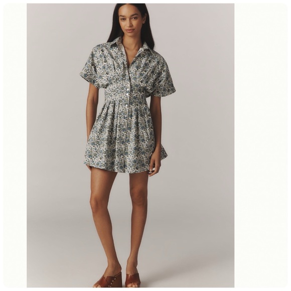 NWT Anthropologie The Tobie Mini Shirt Dress by Exquise All-Over-Floral - Picture 6 of 12